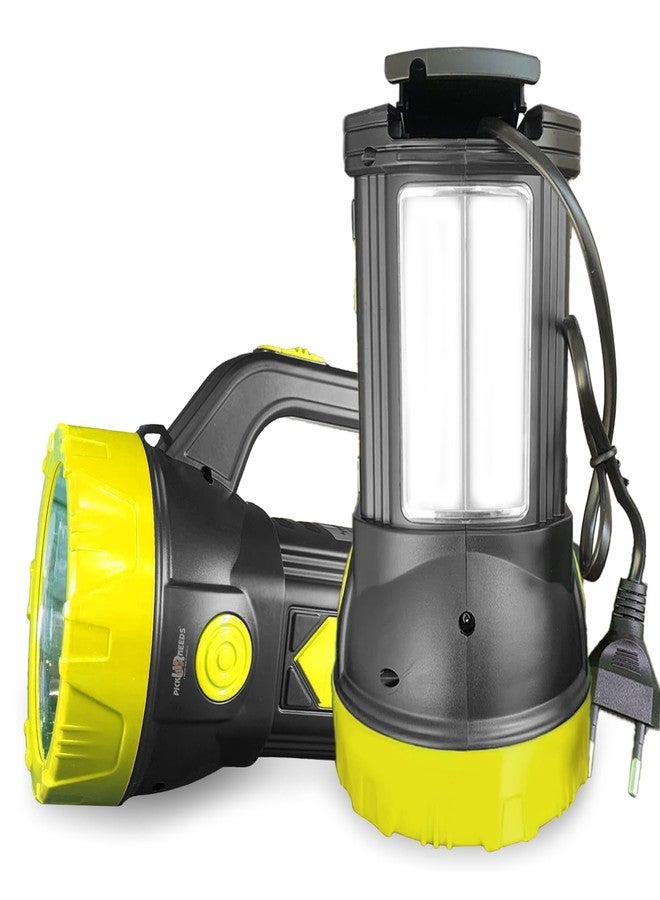 Pick Ur Needs Home Emergency Rechargeable 100W +2 Side Tube LED Long Range Search Torch Light (Yellow) - Image 1